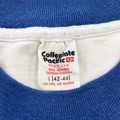 80's Collegiate Pacific "LA Dodgers" "Water Print" リンガー Tシャツ Lサイズ USA製
