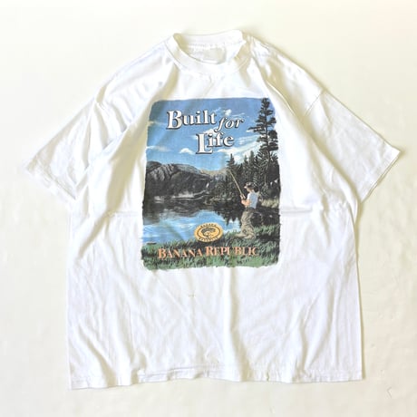 80's～ OLD Banana Republic "Built for Life" Tシャツ (fits L)