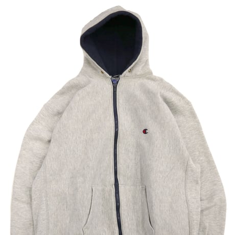 80's CHAMPION RW SWEAT PARKA "Full Zip" Grey XLサイズ USA製