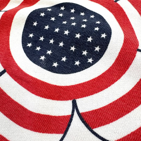 "Big Size" 60's unknown "America Flag Flower" Water Print Sweat