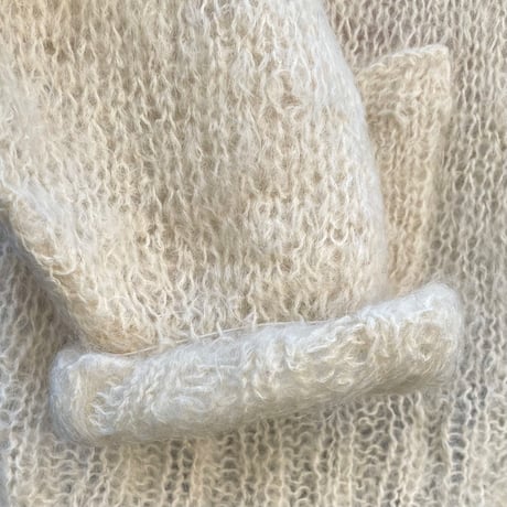"Women's" "Big Size" Clear Button Low Gauge Mohair Cardigan