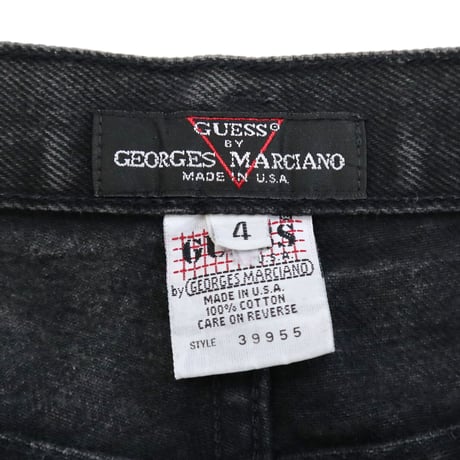 90's GUESS Black Denim Buggy Short Pants USA製