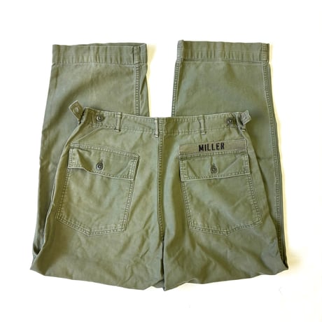 60's US ARMY "Side Adjuster" "Baker Pants" Utility Trousers Large