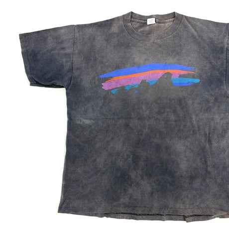 "Super Black Fade" 90's Patagonia "Brushstroke Logo" Tシャツ Mサイズ USA製
