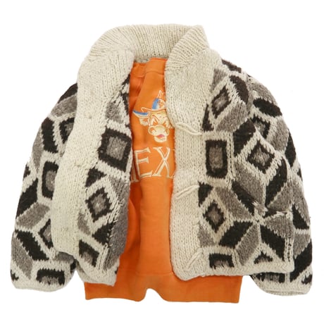 80's～ QUIPOS "Geometric Pattern" Wool Jacket