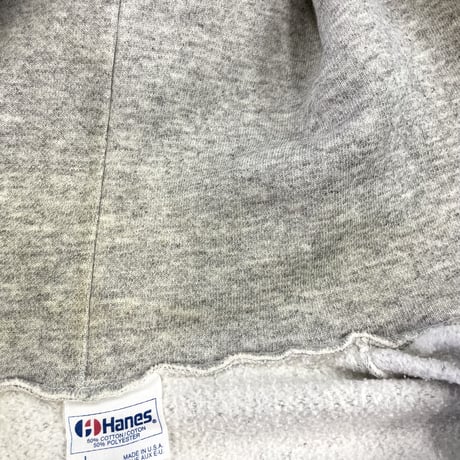 80's～ OLD Hanes Solid Full Zip Sweat Parka Lサイズ USA製