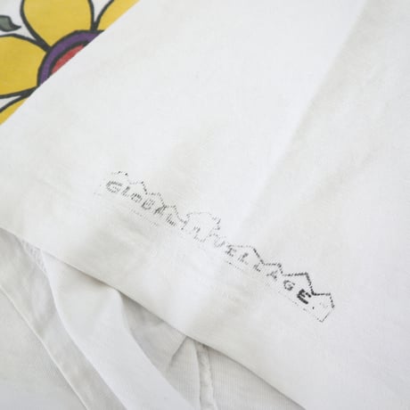 80's～ Alore "SUN FLOWER ☮" 両面 プリント Tシャツ XLサイズ USA製