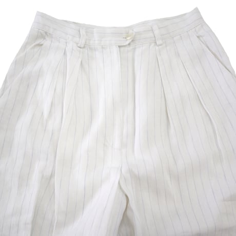 90's～ Lauren 2tuck Linen Stripe Slacks