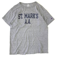80's CHAMPION "ST. MARK'S A.A." "Water Print" Tシャツ XLサイズ USA製