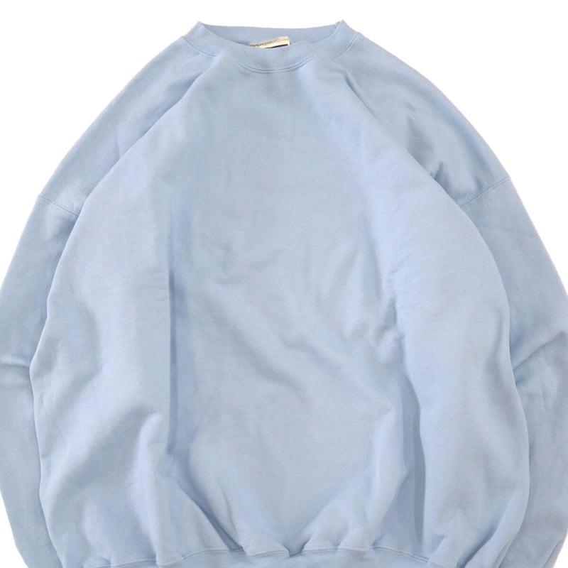 90's～ OLD Hanes 無地 セットインスリーブ スウェット Light Blue X...