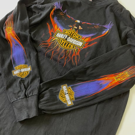 NOS 00's Harley Davidson "4面" LS Tシャツ XLサイズ USA製
