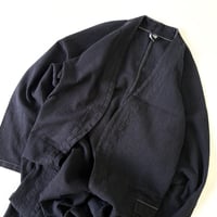 80's Italian ARMY Hospital Gown Coat Over Dye Black