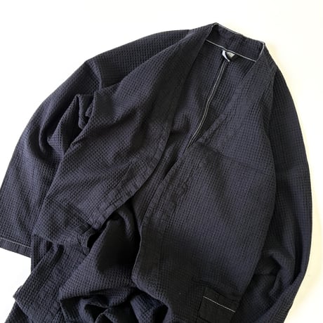 80's Italian ARMY Hospital Gown Coat Over Dye Black