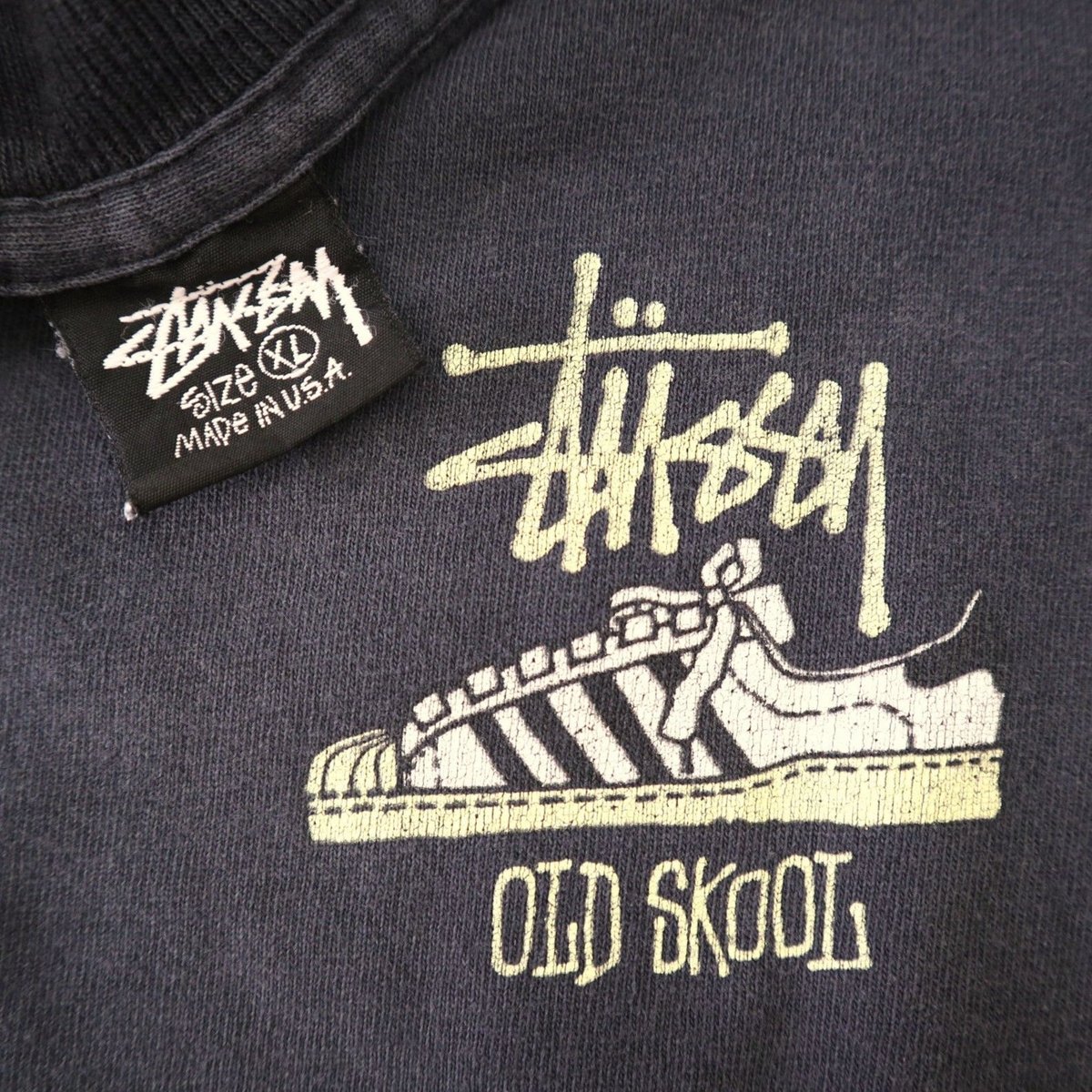 STUSSY ステューシー Tシャツ サイズ:XL 80s OLD STUSSY オールドステューシー 黒タグ オーバルロゴ クルーネック 半袖 Tシャツ USA製 バーガンディー トップス カットソー 80年代 ヴィンテージ  【メンズ】