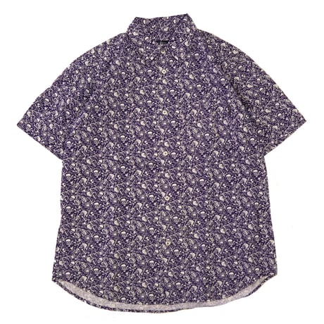 90's OLD STUSSY "スカル" 総柄 半袖 シャツ Lサイズ USA製