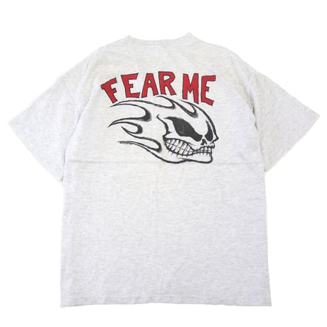 90's NO FEAR "FEAR ME" 両面 プリントTシャツ ICE-GREY