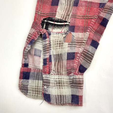 "junk boro" ～60's Kings Point Print Flannel Shirt Lサイズ