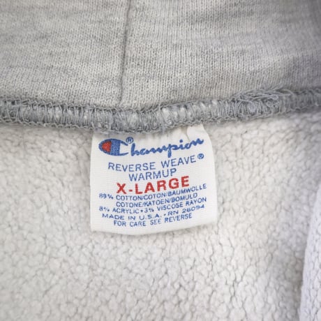 80's CHAMPION RW SWEAT PARKA "HEBRON LACROSSE" 3面 プリント XLサイズ USA製