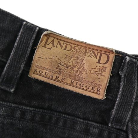 90's LANDS' END Black Denim Pants W32 USA製