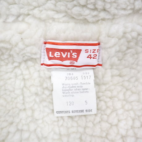 70's Levi's 70605 "BIG E" Corduroy Sherpa Jacket 42サイズ USA製