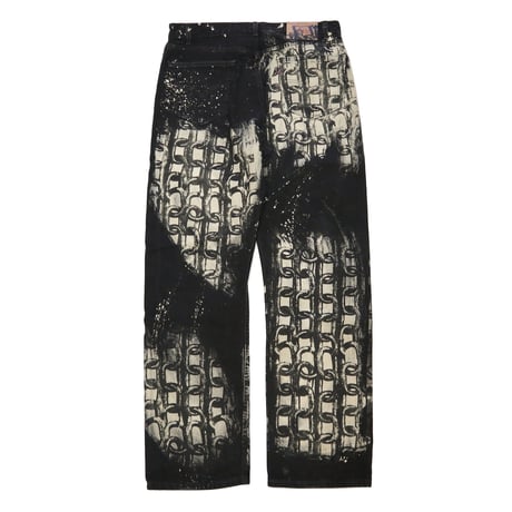 00's Levi's 505 "Silk Print" "Super Black" Denim Pants 36×32