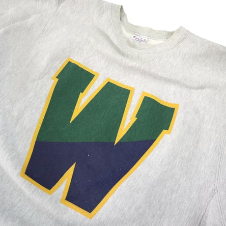 90's CHAMPION RW SWEAT "珍ピオン" "W" 両面 プリント XLサイズ USA製