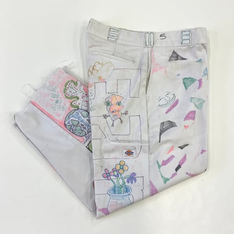 00's Dickies 874 "Hand Paint" Double Knee Work Pants W34