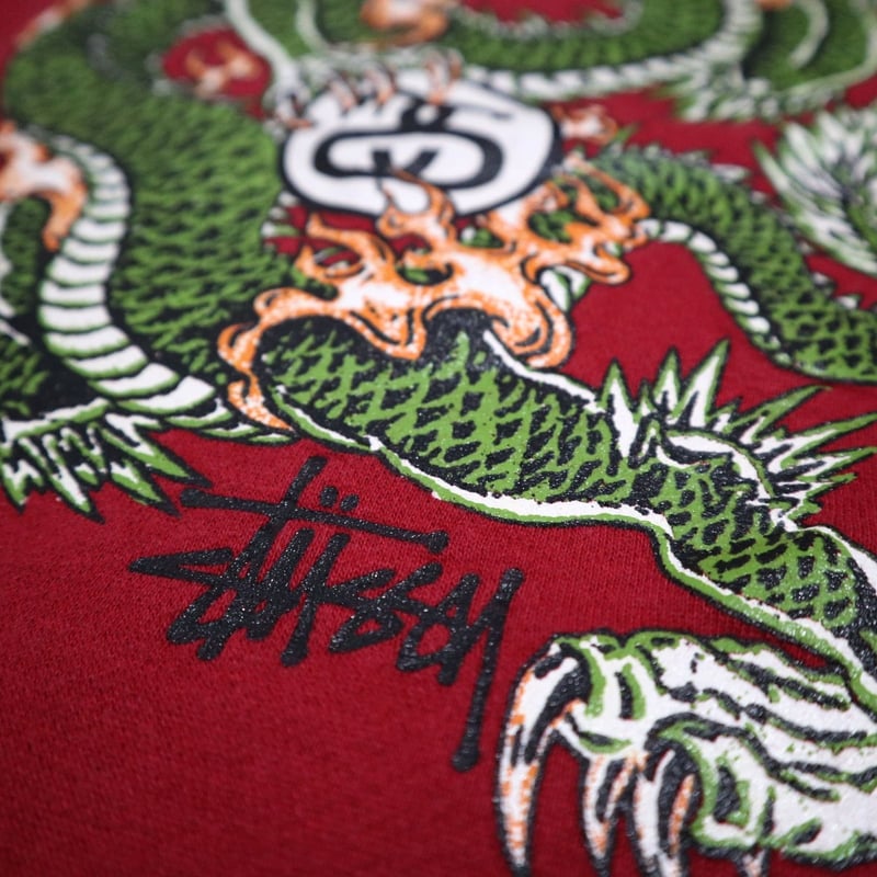 USA製 90's Old Stussy Dragon Print Sweat