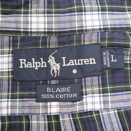 90's Ralph Lauren "BLAIRE" Plaid BD Shirt Lサイズ