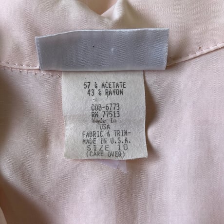 70's～80's NINA PICCALINO Open Collar Rayon One Piece