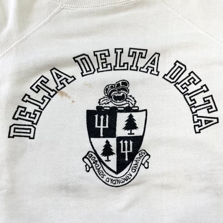 "Big Size" 60's unknown "DELTA DELTA DELTA" SS Sweat