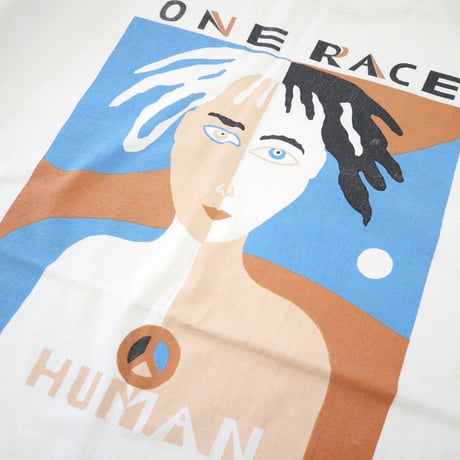 90's Tultex "ONE RACE" 両面 アートプリント Tシャツ XLサイズ