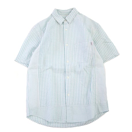 00's～ OLD STUSSY "Switching" シアサッカー シャツ Lサイズ
