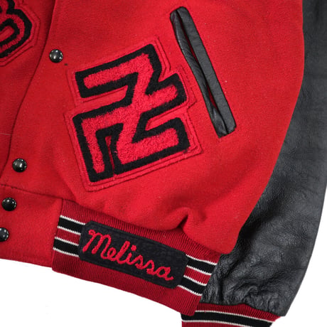 ～80's HOLLOWAY "卍" Wool×Leather Varsity Jacket Lサイズ USA製