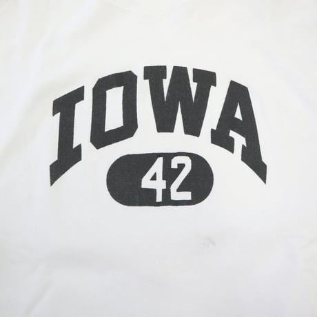 80's CHAMPION RW SWEAT "IOWA 42" 黒プリント White XXLサイズ USA製