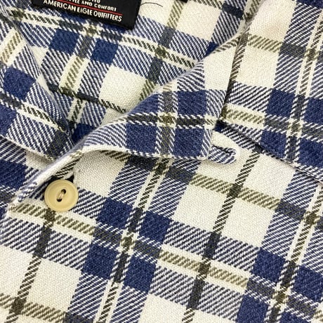 ～00's America Eagle Open Collar Flannel Shirt Lサイズ