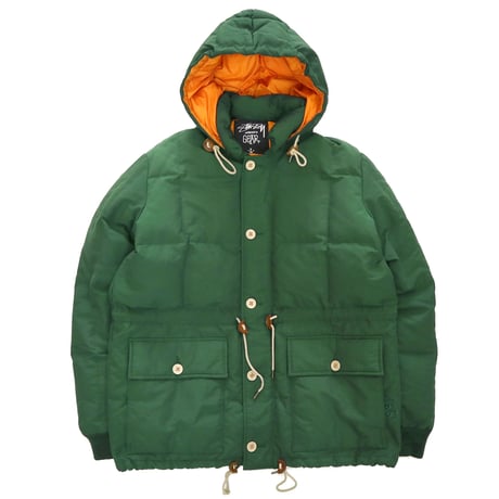 ～00's STUSSY Down Jacket Green×Orange Lサイズ