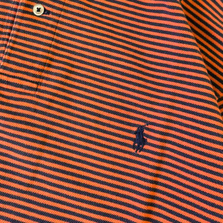 90's～ Polo Ralph Lauren "鹿の子" Border Polo Shirt Lサイズ