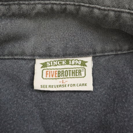 "Black Fade" 90's～ FIVE BROTHER Chamois Cloth Shirt Lサイズ