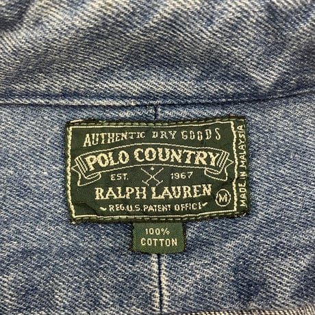 ～90's Polo Country Denim BD Shirt Mサイズ