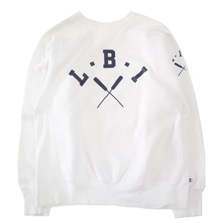 80’s CHAMPION RW SWEAT "L.B.I" 袖プリント White XLサイズ USA製