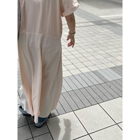 70's～80's NINA PICCALINO Open Collar Rayon One Piece