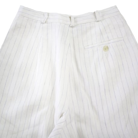90's～ Lauren 2tuck Linen Stripe Slacks
