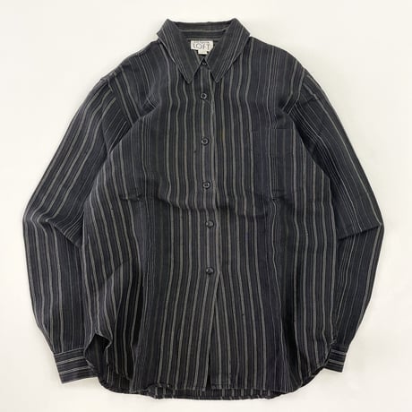 "Women's" ～00's Ann Taylor Loft "Set Up" Pin Stripe Linen Shirt Short Pants USA製