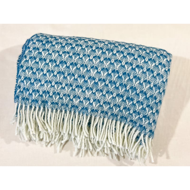 LANEROSSIウールブランケット＊ブルー | ちくちくバルト舎