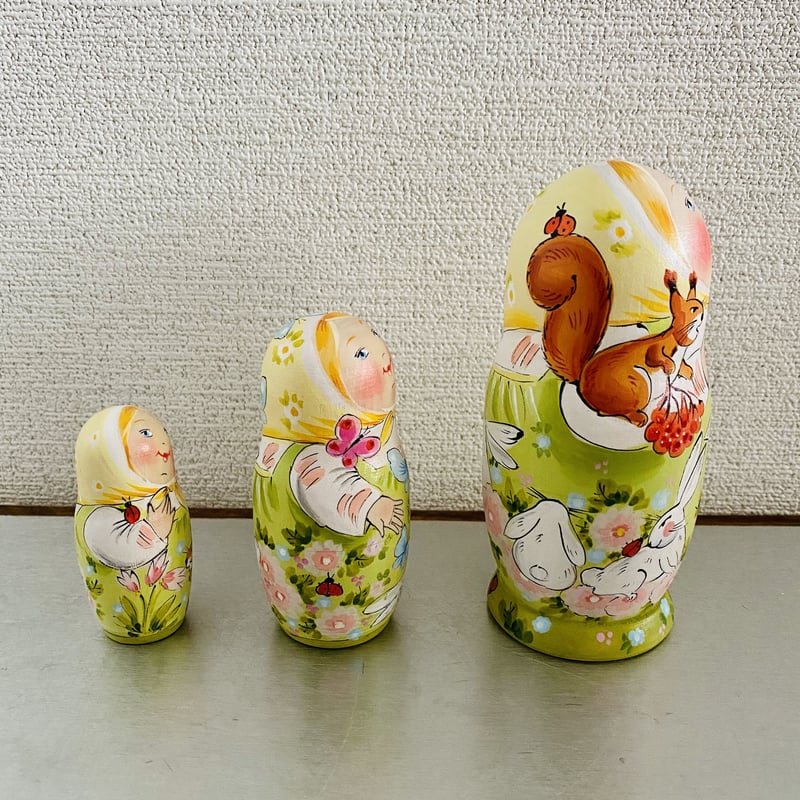 作家物 ロシア おきあがりこぼし イリーナ ヴァトゥルーシキナ  猫 ロシア イリーナ・ヴァトルーシュキナ作 起き上がりこぼし（くま