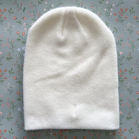 Muhu刺繍ニット帽【White】