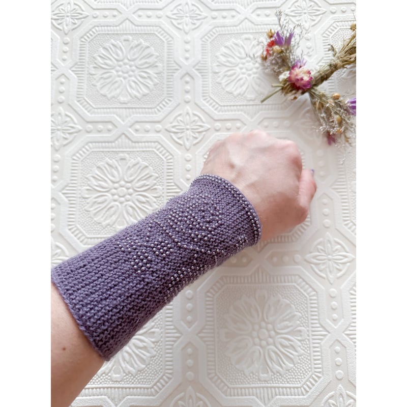 リトアニア＊リエシネス(リストウォーマー)Mauve | ちくちくバルト舎