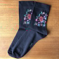 Tori地方伝統柄ショート丈ソックス【Black】