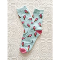 ラトビア＊ソフトクリーム柄ソックス